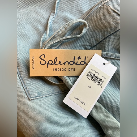 Splendid Chambray Denim Mini Wrap Skirt Light Blue - Picture 12 of 12